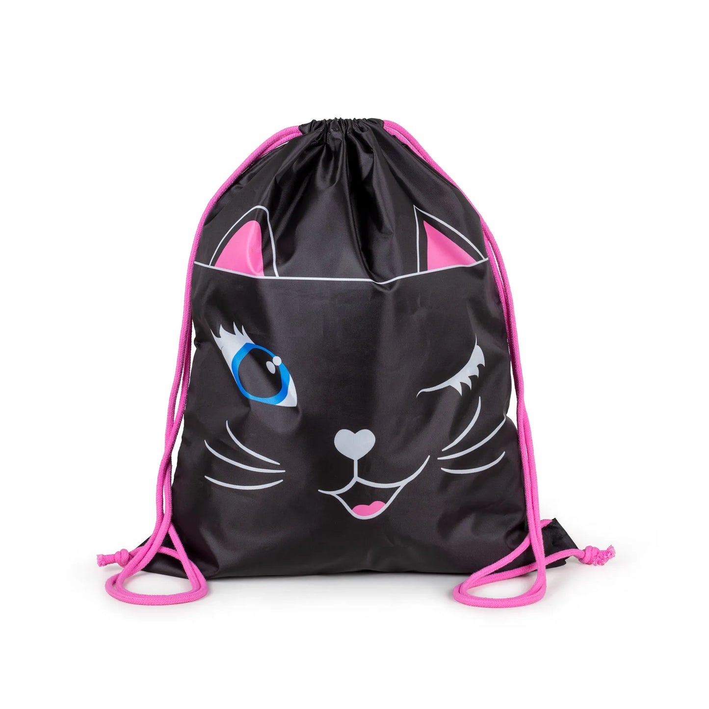 JEVA gymtasje zwart met print van Kat - Poes voor basisschool