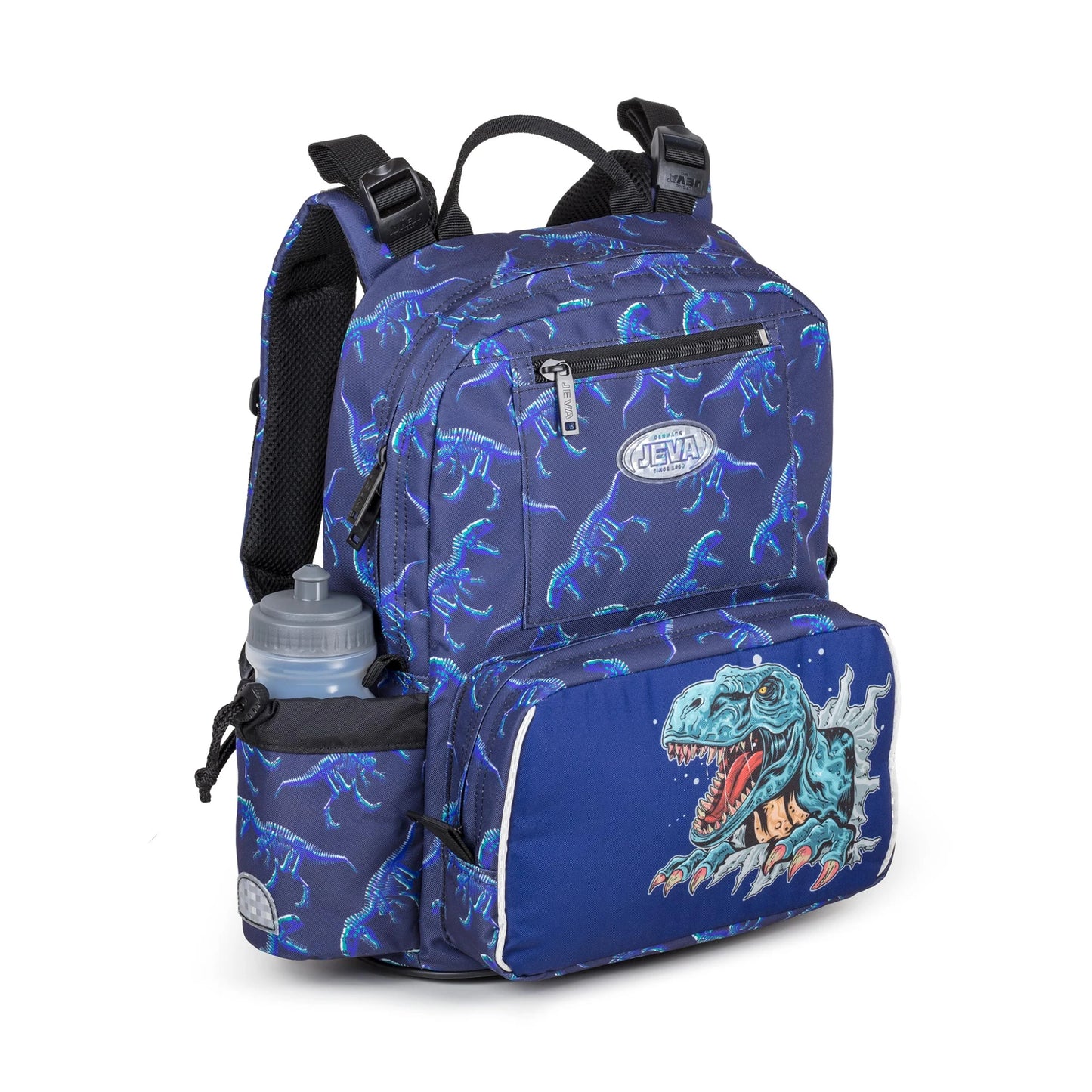 JEVA rugzak Start-Up Dinosaur met allover dinosaurus print en fles