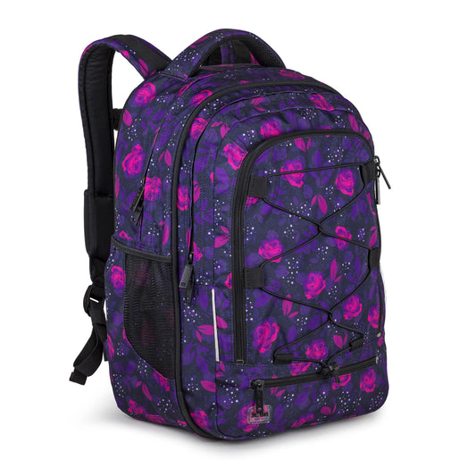 JEVA rugzak Survivor Dark Rose rozen print