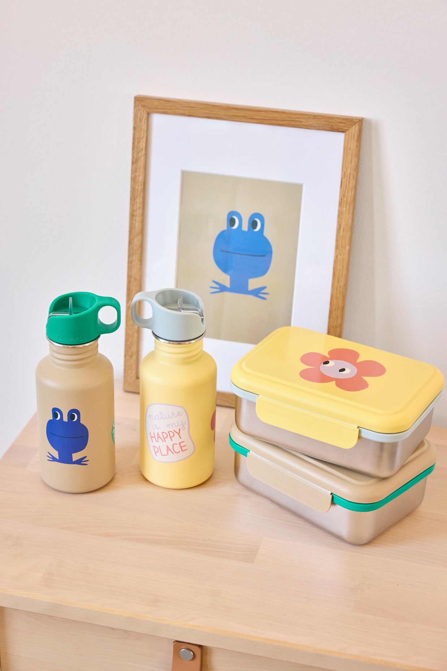 Lässig RVS Drinkfles Happy Trails Frog