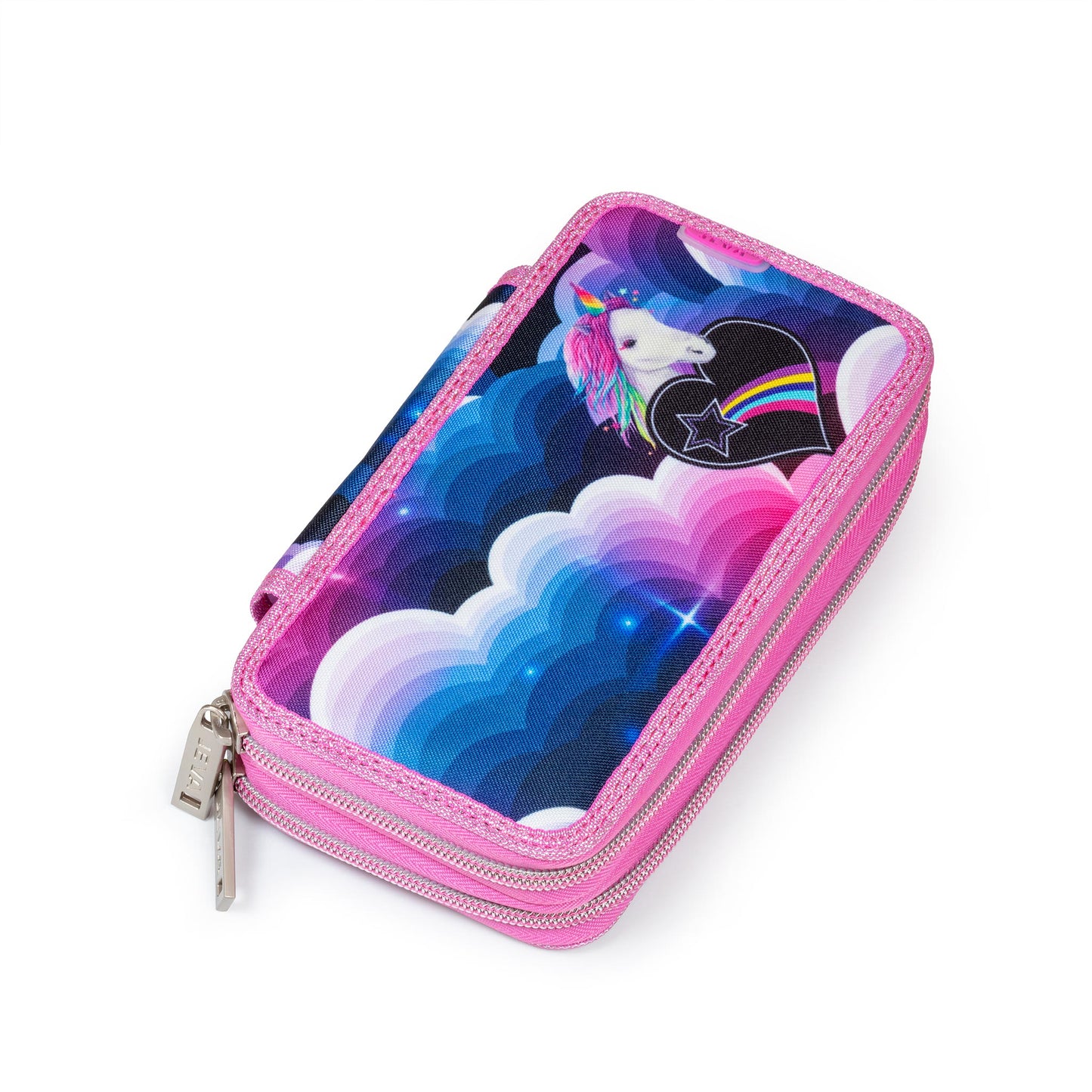 JEVA Etui Twozip Unicorn Heaven met potloden