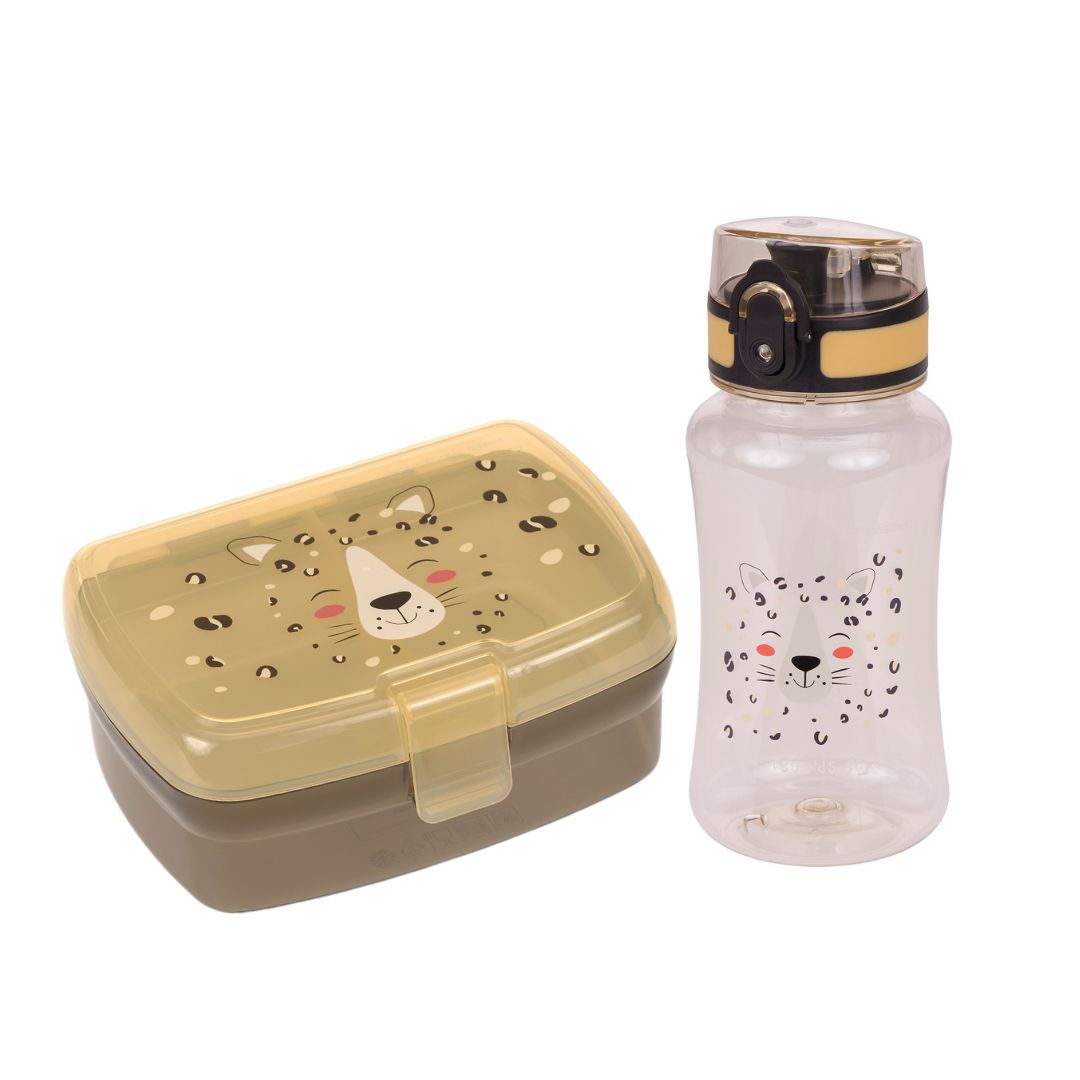 Lässig Lunchset About Friends Leopard| Lunchbox & Drinkfles voor School