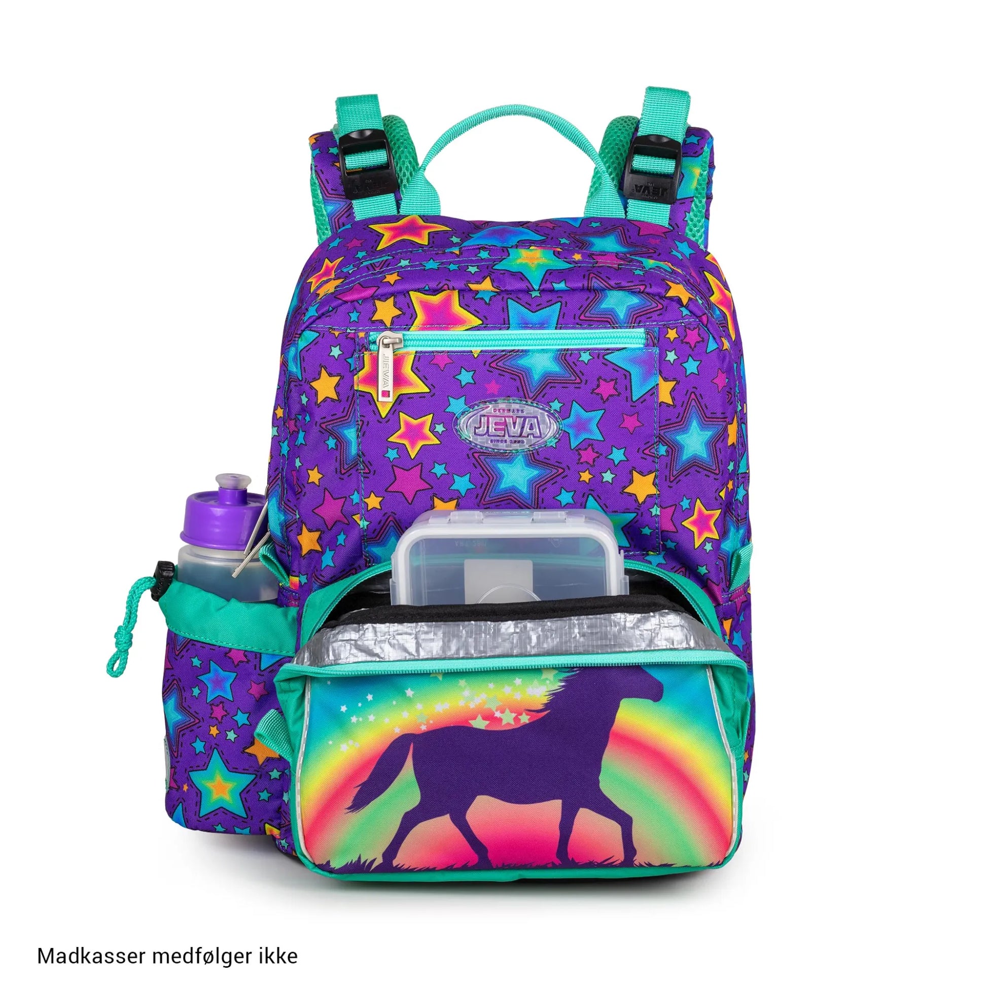 JEVA kinder rugzak Start-Up Unicorn Candy met unicorn print en gymtasje