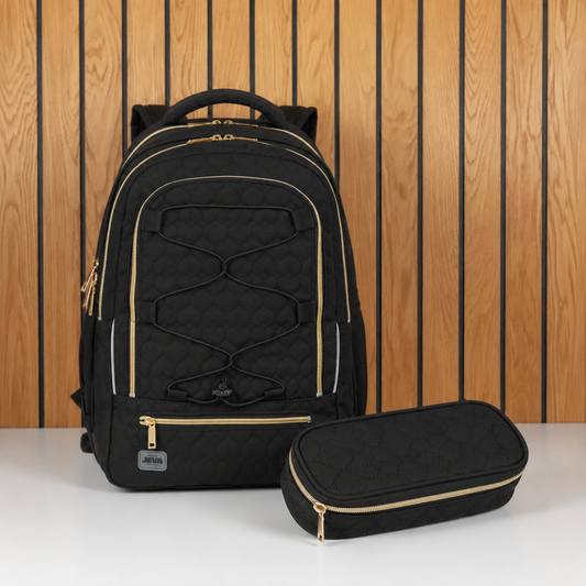 JEVA Moonless Quilt Survivor Schoolset – Ergonomische rugzak met etui