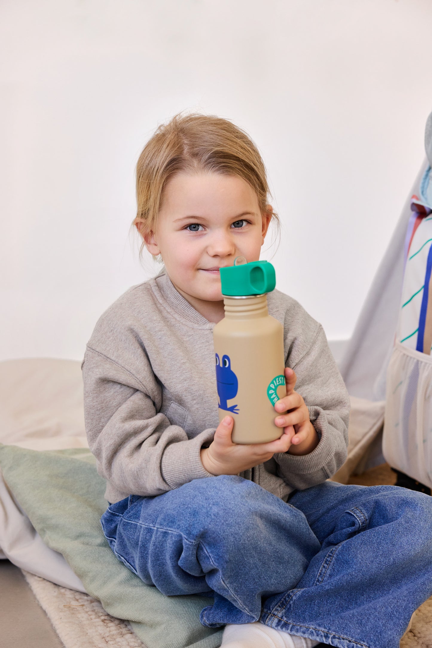 Lässig RVS Drinkfles Happy Trails Frog