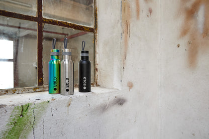 Lässig RVS drinkfles - Bold Black
