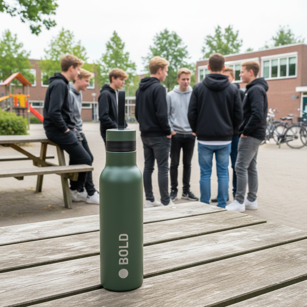 Lässig RVS drinkfles - Bold Dark Olive