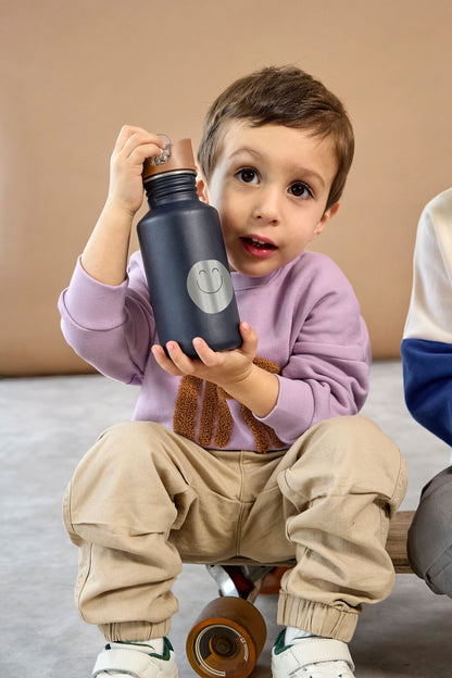 Lässig RVS Drinkfles Little Gang Smile Navy