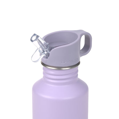 Lässig RVS drinkfles Hartje Lila met rietje