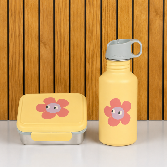 Lässig Happy Trails Flower Lunchset - lunchbox met drinkbeker