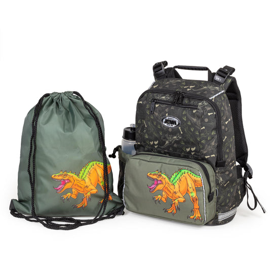 Kleuter rugzak met Dino print en  gymtas